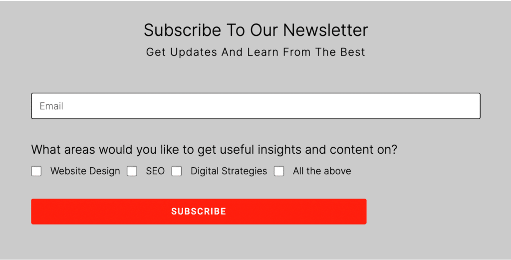 Adding a subscribe section on your website